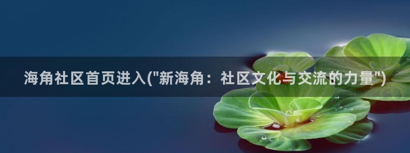 海角社区啊：海角社区首页进入(\